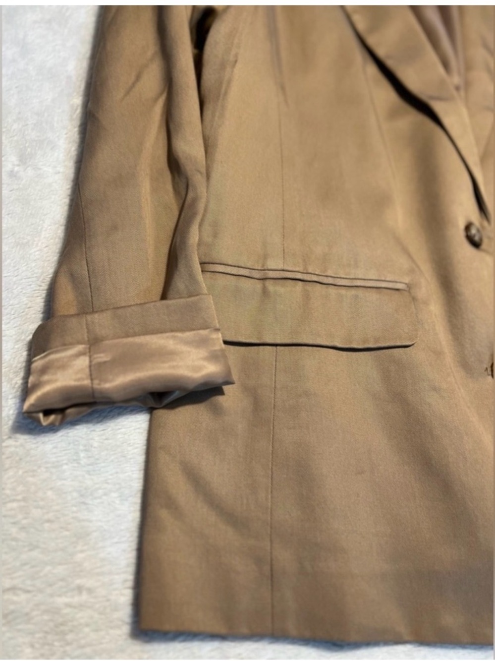 NWT Abercrombie & Fitch Women's Camel/Tan Single-Breasted Blazer - Picture 4 of 10